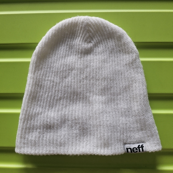 Neff White Ribbed Beanie - Picture 3 of 6